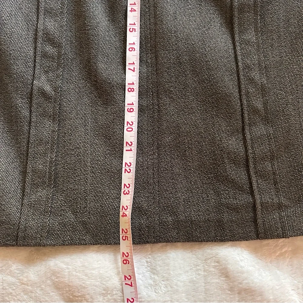 Calvin Klein Wool Blend Brown Herringbone Pencil Skirt Belt Loops Career Size 14